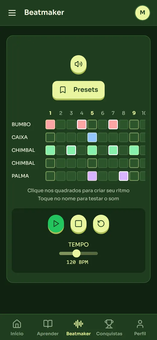 Bateria Eletrônica com um ritmo montado